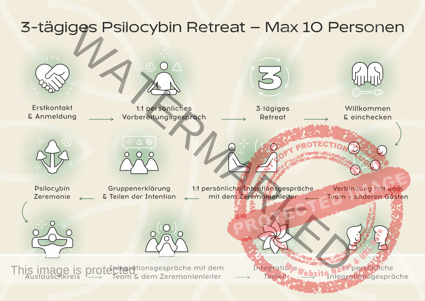 3-tägiges Psilocybin Retreat Infographik