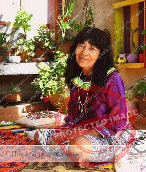 Peruvian Female Shaman with colourful clothes