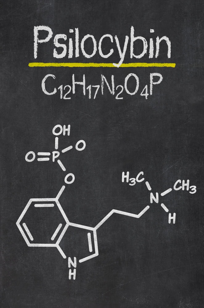 Psilocybin DNA Formula on black background