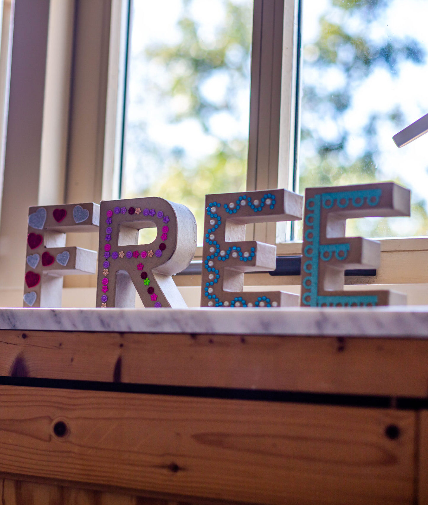 be free letters decoration on sunny day