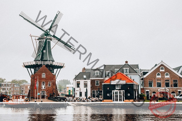 windmill, mill, river traditional buildings in the netherlands