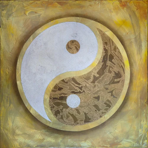 Golden Yin-Yang Symbol yin yang symbol
