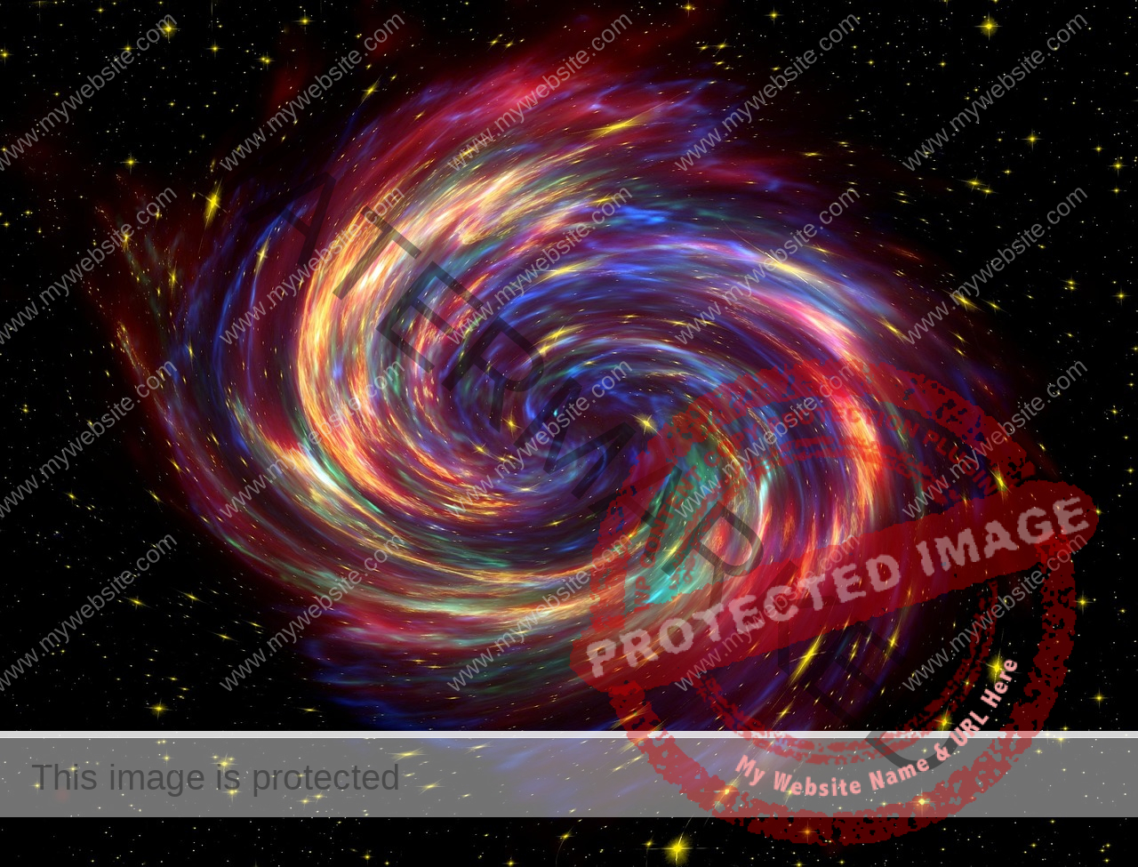 spiralling galaxy with colours blurred together