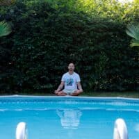 meditation by the pool