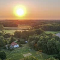 sunset over the retreat center