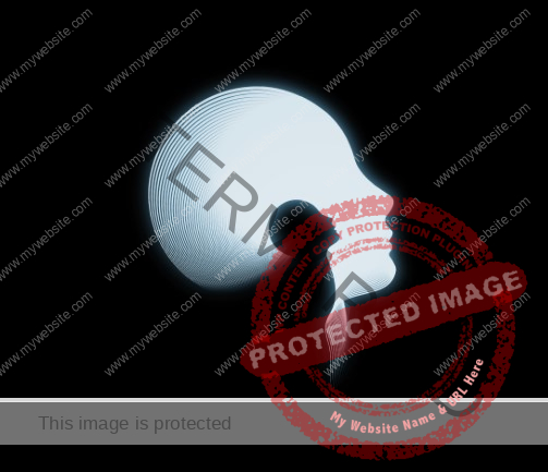 Human shadow with white balled head in the background
