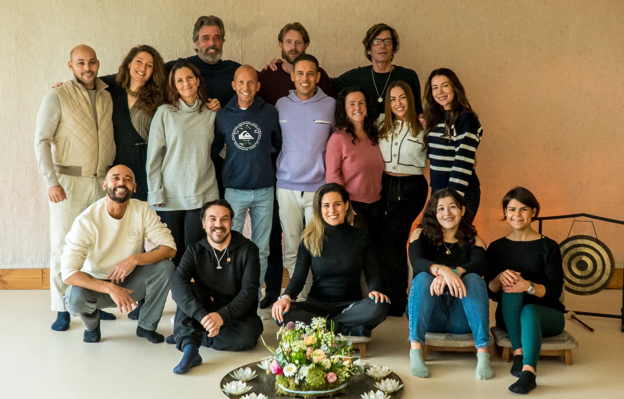 Group of people standing together and smiling