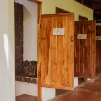 Shared community bathroom toilets