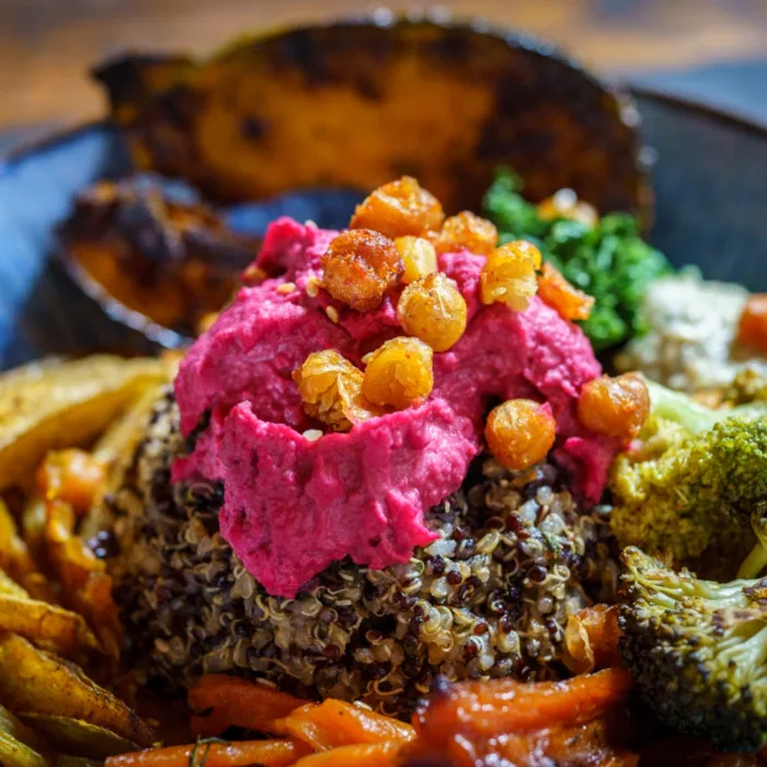 Close up of plate with vegetables