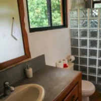 Private bathroom with toilet and shower