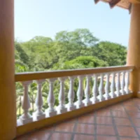 Private accommodation terrace with view to the garden