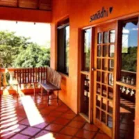 Private accommodation terrace, sun is shining