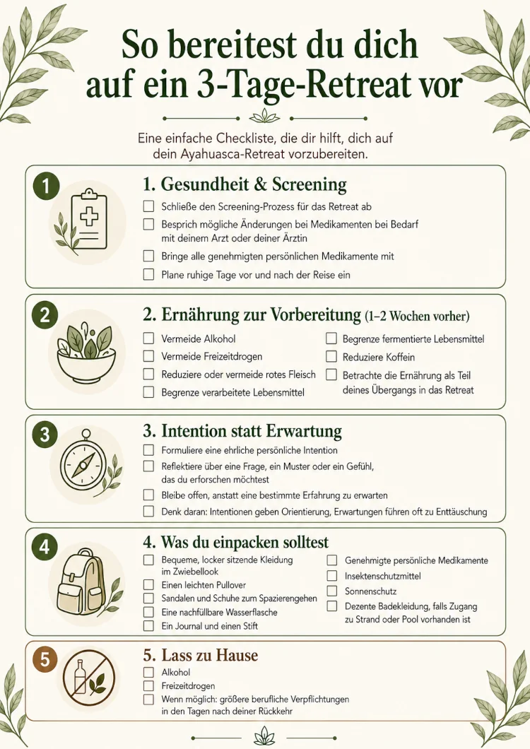 ayahuasca-retreat-vorbereitung-checkliste Checkliste zur Vorbereitung auf ein Ayahuasca-Retreat: Ernährung, Überprüfung der Medikation und Packliste